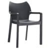 Black Indoor or outdoor Polypropylene Stacking Arm Chair