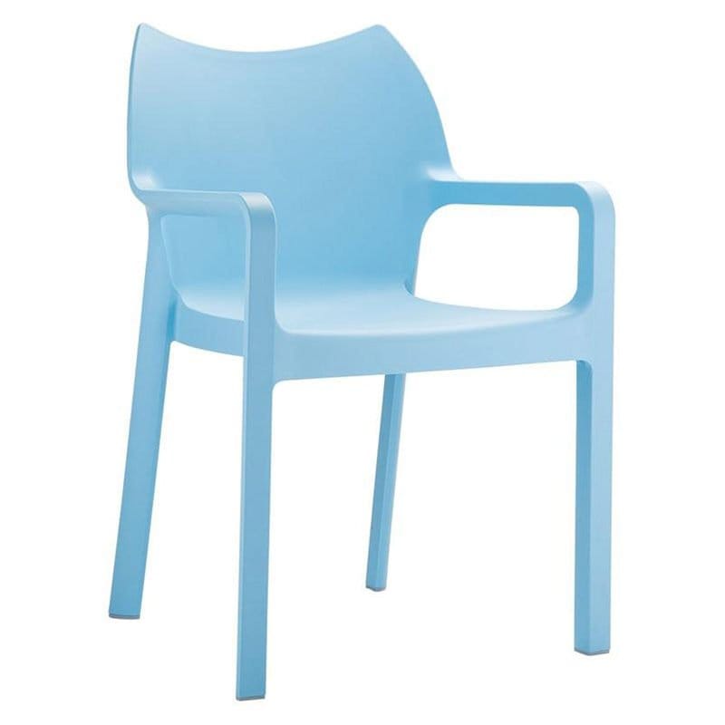 Blue Indoor or outdoor Polypropylene Stacking Arm Chair