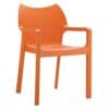 Orange Indoor or outdoor Polypropylene Stacking Arm Chair