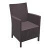 Brown Glass Fibre Weather Resistant Resin Outdoor Arm Chair