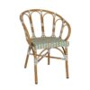 Solent Weave Stacking Outdoor Arm Chair - Green White
