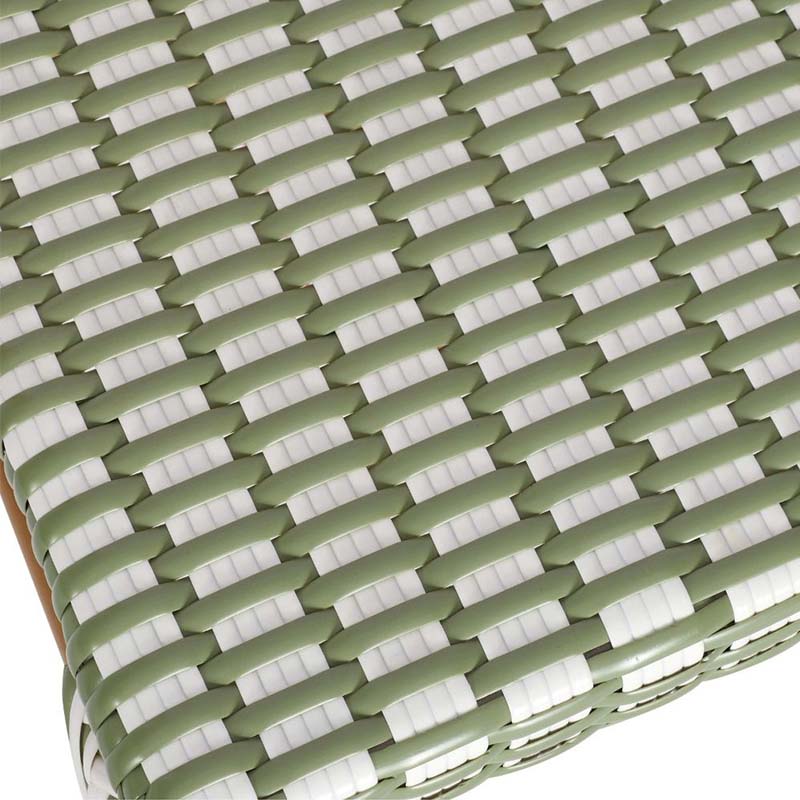 Solent Weave Stacking Outdoor Arm Chair - Green White - Close Up